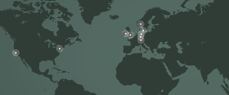 World map with WindowMaster offices